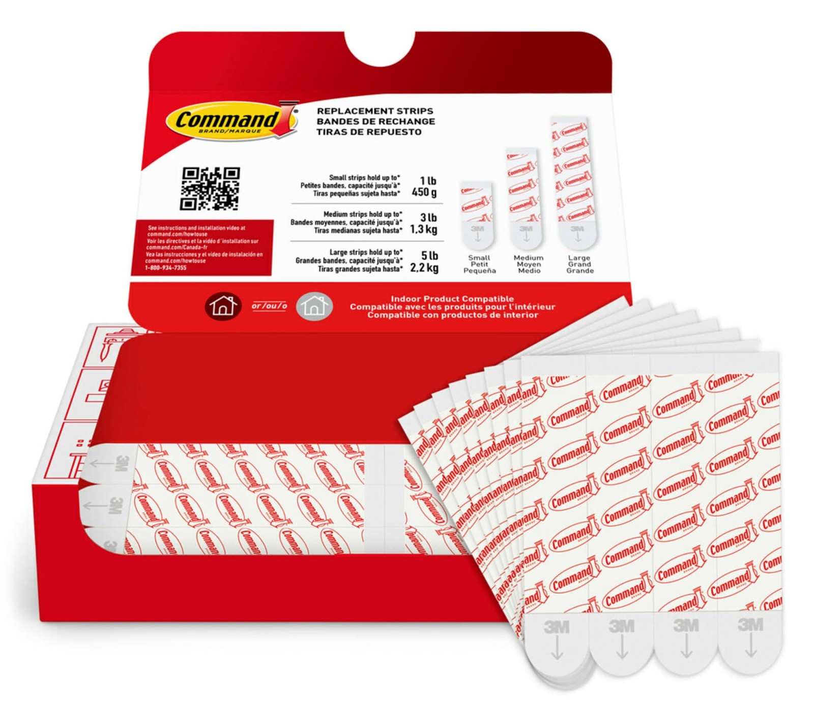 Command White Large Refill Adhesive Strips 20 Count Holds Up to 5 Pounds Damage