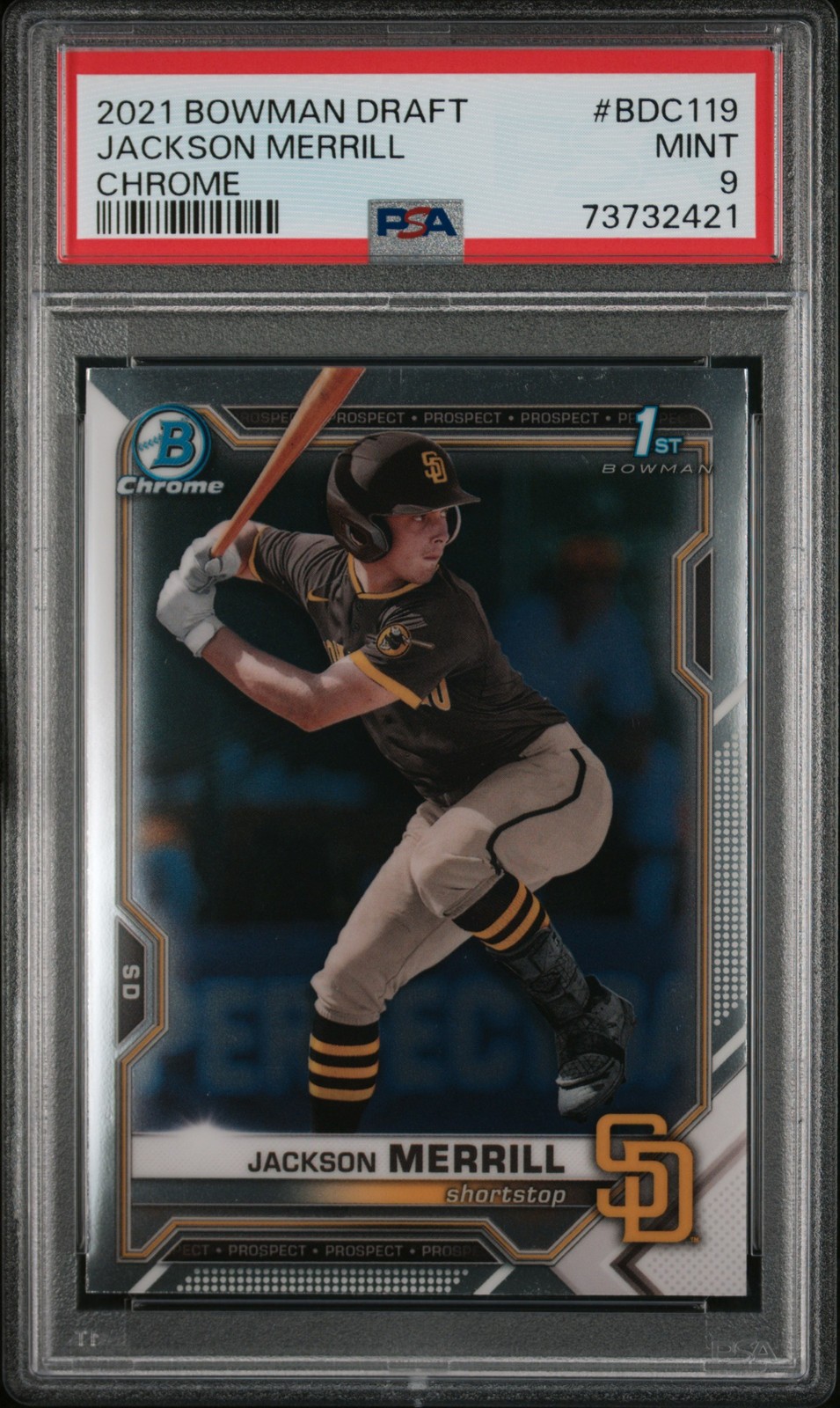 2021 BOWMAN DRAFT CHROME #BDC119 JACKSON MERRILL PSA 9