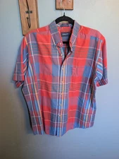 Vintage Colorful Plaid GANT Shirt: 90s Short Sleeve Shirt