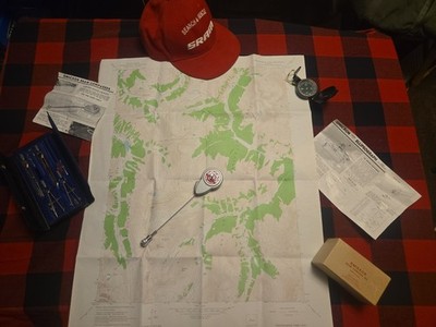 Vintage collectible topographical map With Search and rescue display Instruments