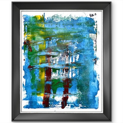 ORIGINAL Designer Abstract Fine Art PAINTING 14X11 Gallery Paper Signed