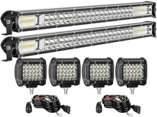 LED Light Bar Kits for Truck - 20 Inch Slim Light Bars, 4 inch LED Pods 12V 2...