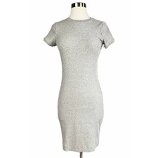 SUSANA MONACO Ribbed Jersey Knit Dress Sheath Midi Cap Sleeve Crewneck Small NWT