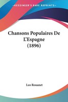 Chansons Populaires De L'espagne (1896) | Taschenbuch | FranzöSisch (2010)