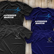T-Shirt 2Side Logo Accent Tee Skunk Aero Spaces Army USA Lockheed Military Black