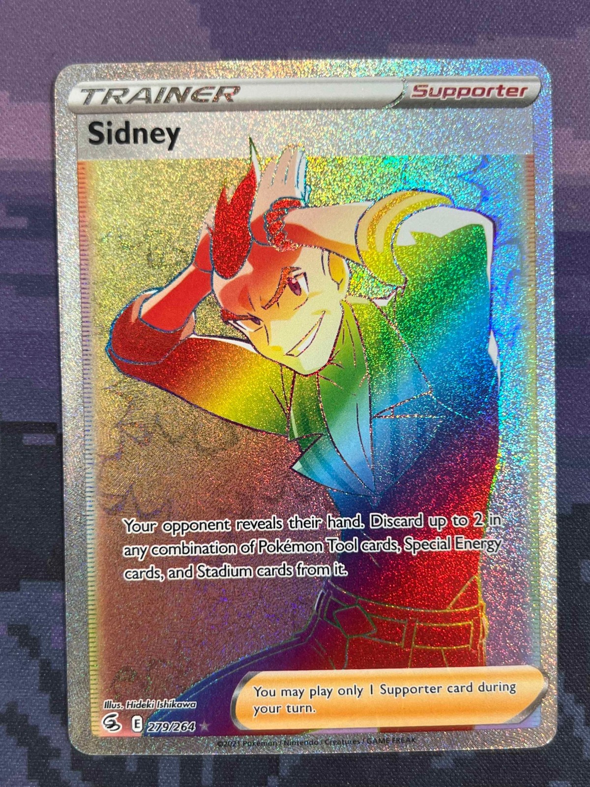 Sidney 279/264 Pokemon Fusion Strike Rare Rainbow Near Mint Card NM