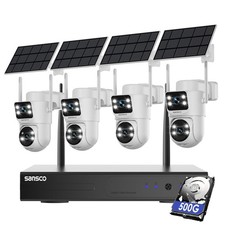 4MP Wireless Solar Camera System 10CH NVR CCTV WiFi 2-Way Audio 500GB 24/7Record