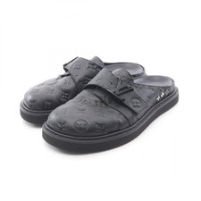 LOUIS VUITTON LV Easy Line Mules Monogram Sandals leather Black Used mens 6