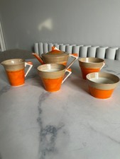 Vintage 1930 Art Deco Hand Painted Tea Set by Myott Son & Co