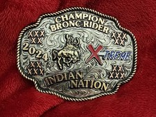 Rodeo  2024  Bronc Riding X-TREME Champion Trophy Buckle  Indian Nation  Rare  660