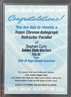 2025-26 Topps Chrome Stephen Curry #TCA-SC Silver Refractor Auto Redemption