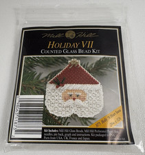 Mill Hill Glass Beads Cntd Cross Stitch Kit H73 Holly 'N Heart Santa VTG No Pin
