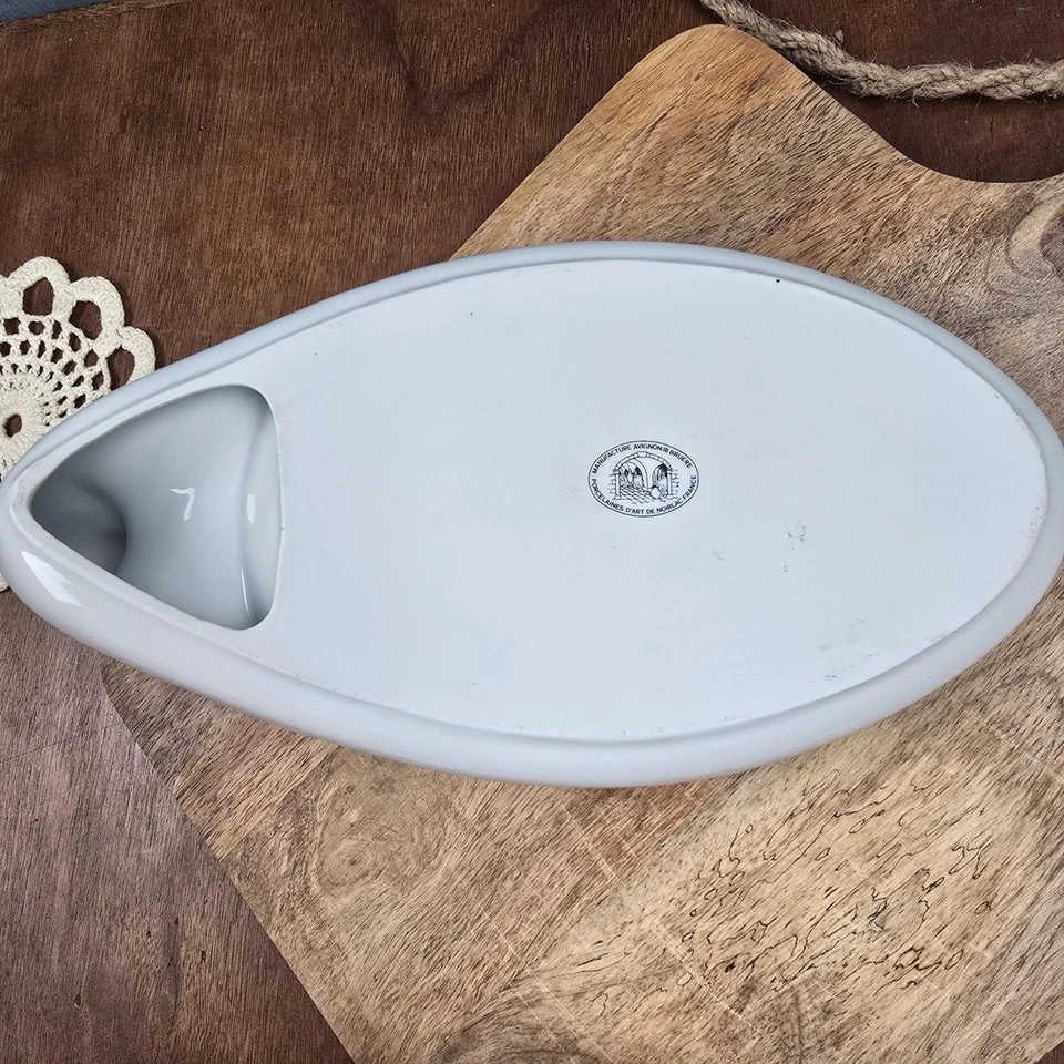 Plat à foie gras en porcelaine blanche, signé Porcelaines d’Art de Noirlac - Photo 4/4