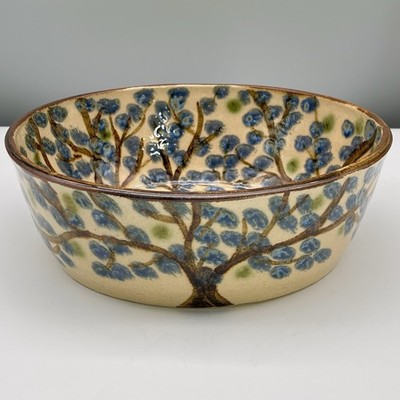 Janet Resnik PORCUPINES OWL & TREE Centerpiece Serving Bowl STUDIO ART POTTERY