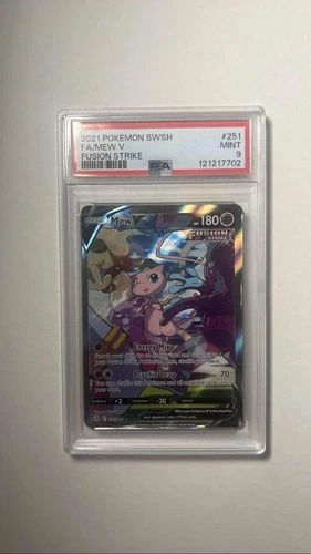 2021 Pokemon Fusion Strike Mew V FA #251 Graded PSA 9