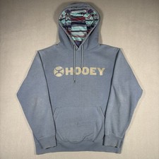 Hooey Lock-Up Pullover Hoodie Men s Medium Blue Southwestern Front Pocket