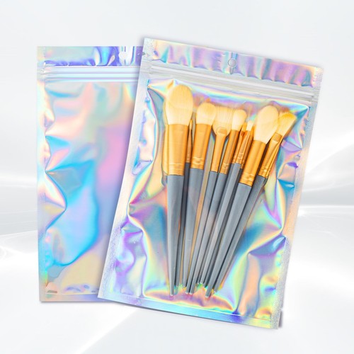 100pcs Holographic Bags,5.5x7.8 inch Resealable Zipper bags for small busines...