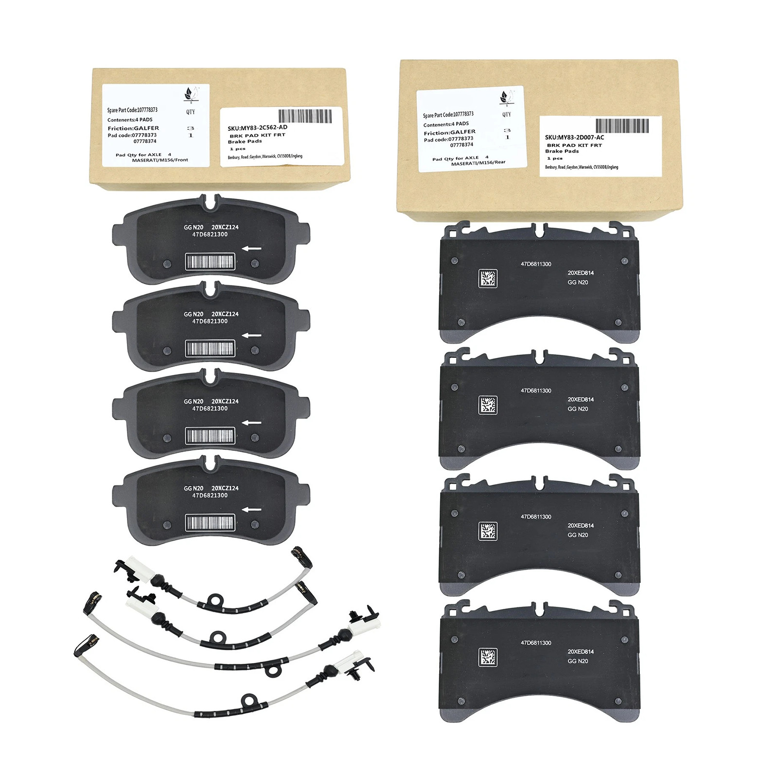Aston Martin DBX Front Brake pads Set P/N MY832D007AC