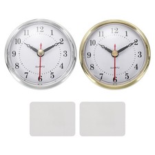 2 Classic Watch Movement Set 3.1 Inch/80mm Gold/Silver - Wall