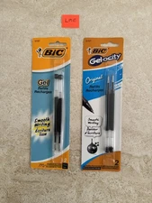 2 Bic Gel Refills 2-Pack Medium Black Ink  Smooth Writing 31727 New