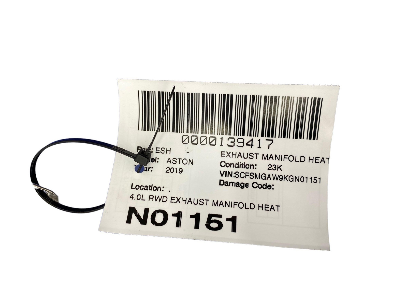 2018 - 2023 ASTON MARTIN VANTAGE OEM 4.0L RWD EXHAUST MANIFOLD HEAT SHIELD GUARD