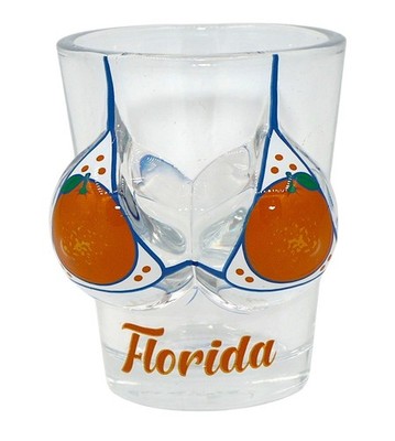Florida Oranges Bikini Bust 3D Shot Glass
