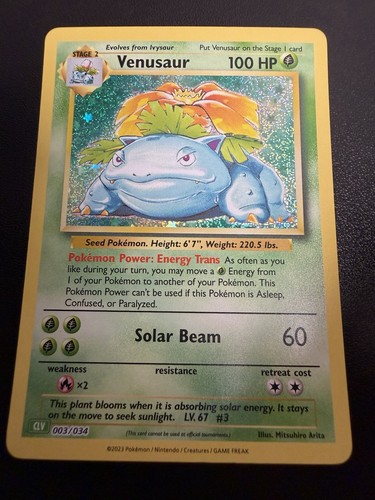 Venusaur 003/034 Holo Classic Collection Trading Card Game Classic Pokemon NM