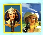2 Vintage Pair of Swap Cards Vintage "Coca-Cola" Happy Ladies with Coke....