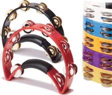 Rhythm Tech RT1021 Tambourine. White with Brass Jingles