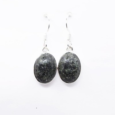Preseli Bluestone 925 Silver Drop Earrings Stonehenge Rare British Crystal