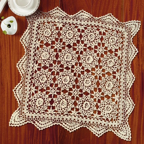 50CM Rectangle Handmade Crochet Tablecloth Cotton Table Cover Doily Home Decor - Picture 9 of 16