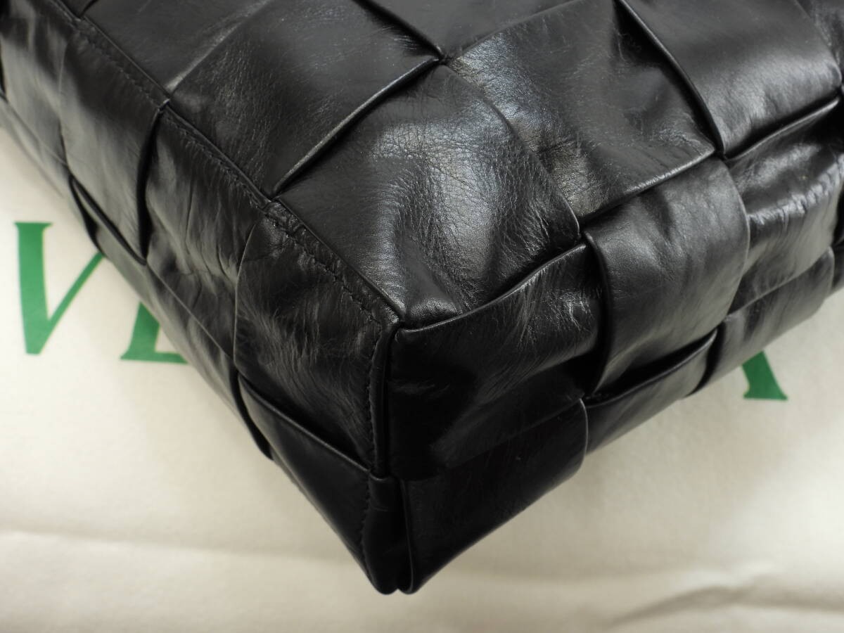 Bottega Veneta Men's Tote Bag Cassette Leather Black 38x49 in Used thumbnail 5