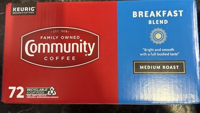 Community Coffee Breakfast Blend 72 Count Coffee Pods, Medium Roast, 72 Count