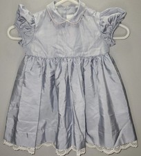Vtg Ruth of Carolina Lt. Blue Lace Trim Ruffle Girls Dress 3t 100 Polyester