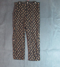 DPS  Pants Womens Medium Black Floral Lounge Yoga Athleisure Boho Hippie Casual