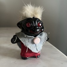 RARE vintage Black Troll Doll Rhinestone eye Good Luck Troll Doll  3  