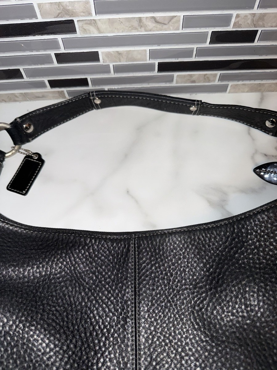 Coach Vintage Y2K Penelope Black Pebbled Leather Hobo Shoulder Bag