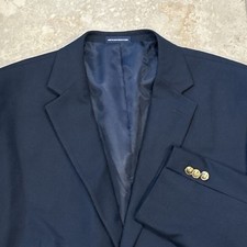 Stafford Blazer Mens 48R Navy Blue 2 Gold Button Wool Sport Coat Jacket Preppy