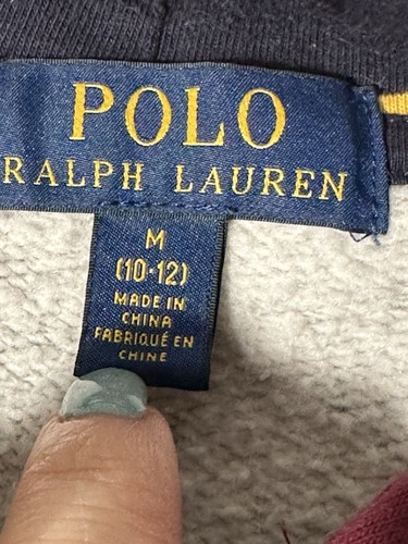 Polo Ralph Lauren Boys Size Medium (8-10) Rugby Hoodie Skull Crossbones #X6-6 - Picture 8 of 10