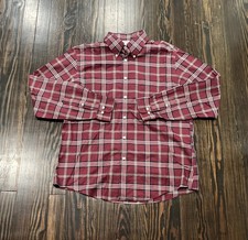 Brooks Brothers Regent Shirt Men  s Large Plaid Burgundy Cotton