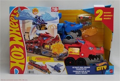 Hot Wheels City Ultimate Dragon Hauler Toy Vehicle Playset - 4pk SEE DETAILS