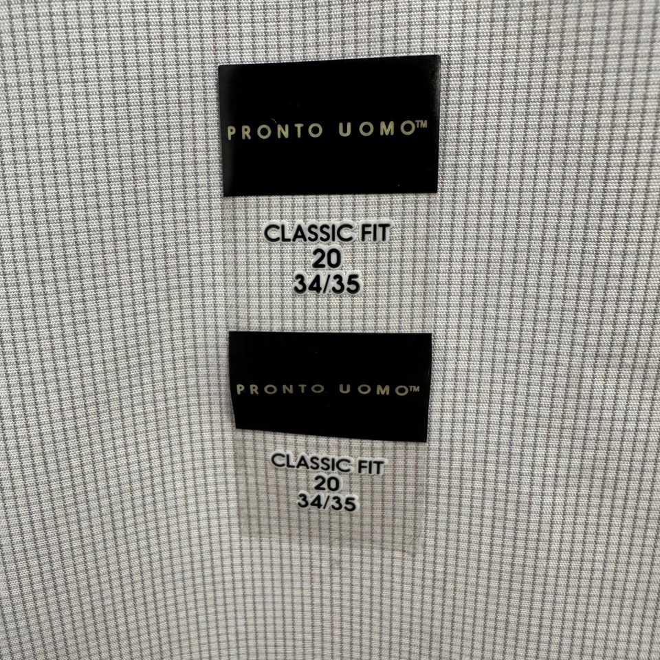 Camisa de vestir Pronto Uomo para hombre talla 20 34/35 (4XB) calce clásico sin planchar Foto 3 de 4