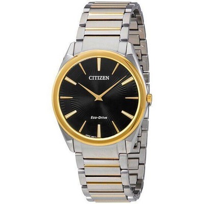 Citizen Stiletto Eco-Drive 38mm Two-Tone Black Dial Men's Watch