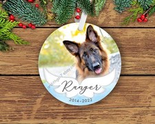 Dog Memorial Ornament, Pet Memorial Gift, Custom Dog Ornament, Personalized D...