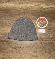 Lacoste Grey 100% Wool Beanie One Size Excellent Condition SKU: B0082