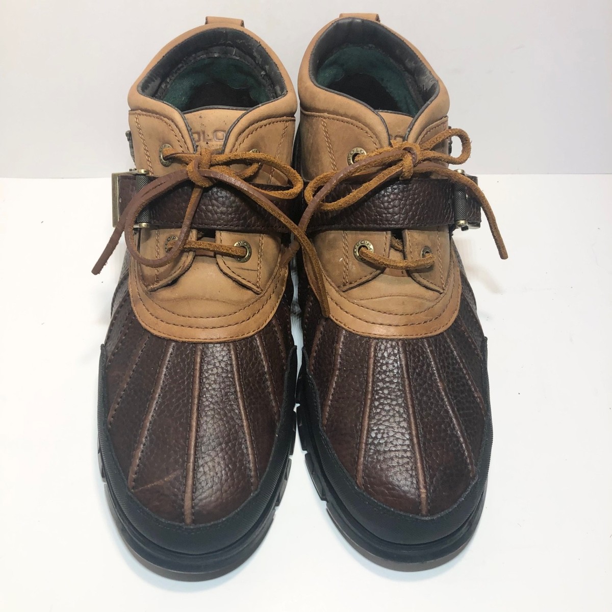 Polo Ralph Lauren Dover Duck Ankle Boots Size 9D Brown Leather Lace Up Buckle Polo Ralph Lauren Dover III Leather Duck | Mercari main image 4