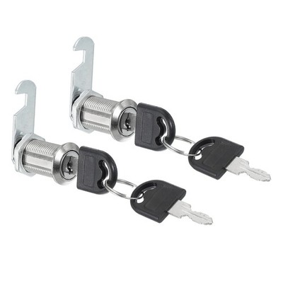2Pcs Drawer Lock 1-1/6\'' Cylinder Security Different Key Silver