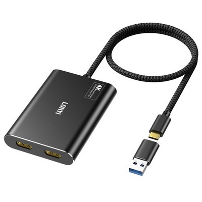 DisplayLink USB/USB-C to Dual HDMI Adapter 4K@60Hz HDMI Splitter for M1/M2/M3...