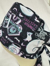 Men/Women Surgical Scrub Cap Lined Holiday Skeleton Nightmare 100 Cotton