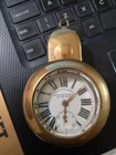 ANTIQUE MINER’S SWISS POCKET WATCH IN BRASS & BEVELLED GLASS PROTECTIVE CASE